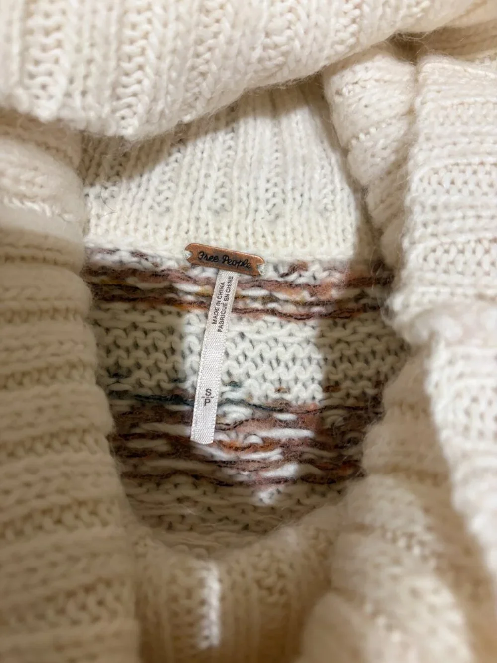 Free People Snow Bunny Sweater Vest Oversized Turtleneck Fair Isle
